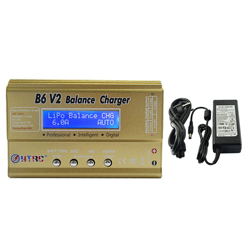 HTRC B6 V2 80W 6A Digital Battery Balance Charger Discharger With Power Supply 