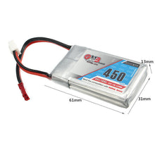 5Pcs Gaoneng GNB 7.4V 450mAh 2S 80/160C Lipo Battery JST Plug For Eachine Aurora 90 100 FPV Racer