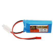 2 PCS ZOP Power 7.4V 1300mah 25C 2S Lipo Battery JST Plug
