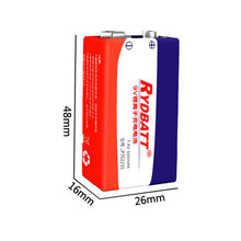 RYDBATT 9V 500mAh Rechargeable Lipo Battery 